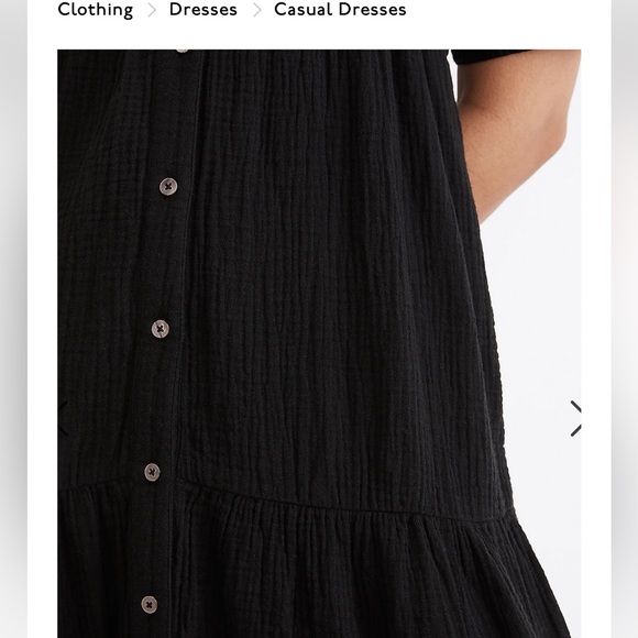Madewell Lightspun Button-Front Tiered Midi Dress - Picture 4 of 8